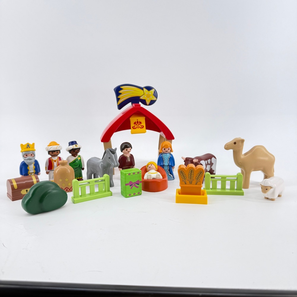 Playmobil 1.2.3 Nativity Scene Kids Set Multicolor Christmas Manger Figures